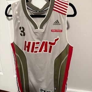Dwyane Wade Miami Heat #3 Home Strong Military Jersey Adidas Small